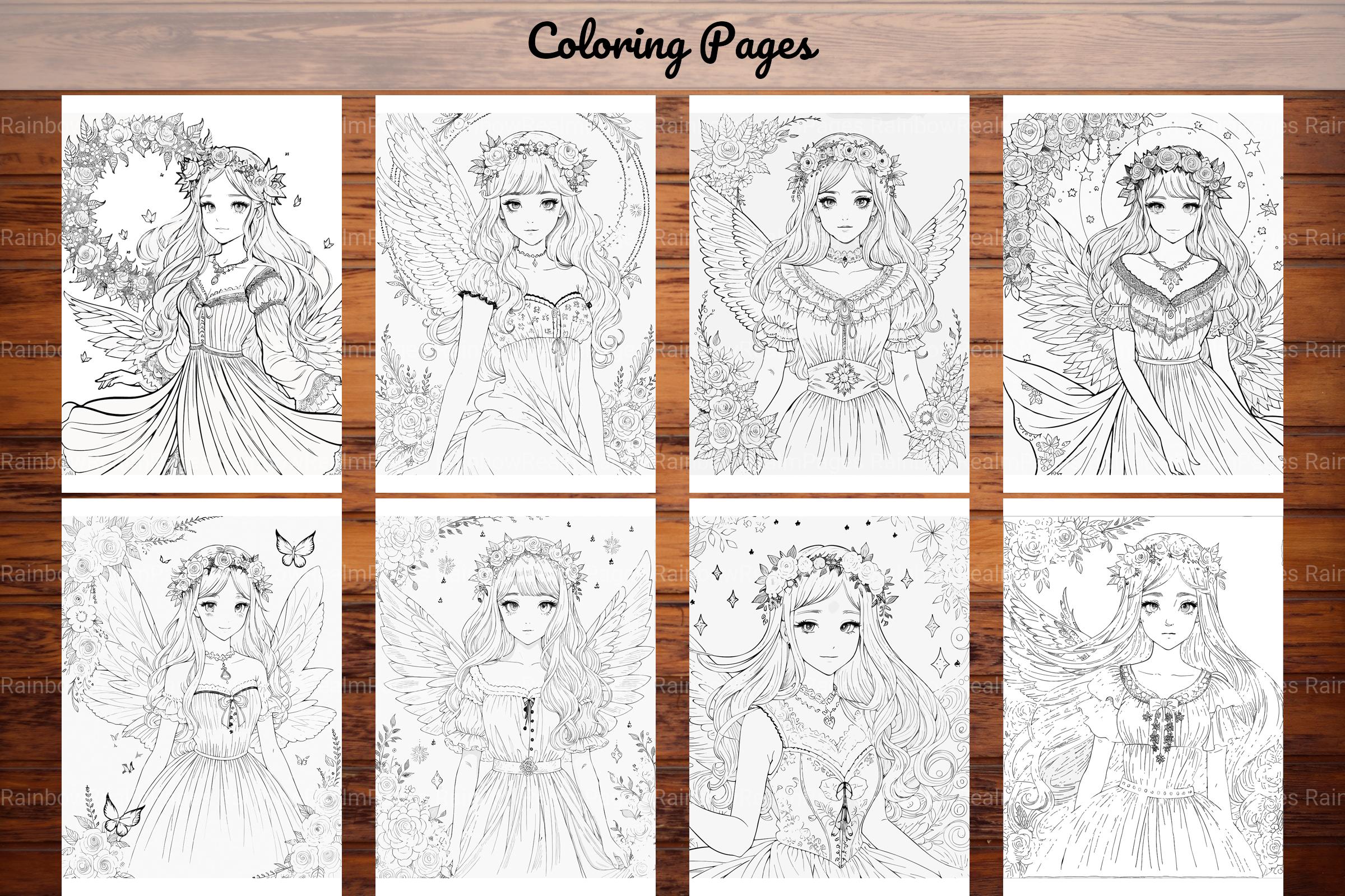 Fairy and Flowers Coloring Pages - CraftNest - Digital Crafting and Art