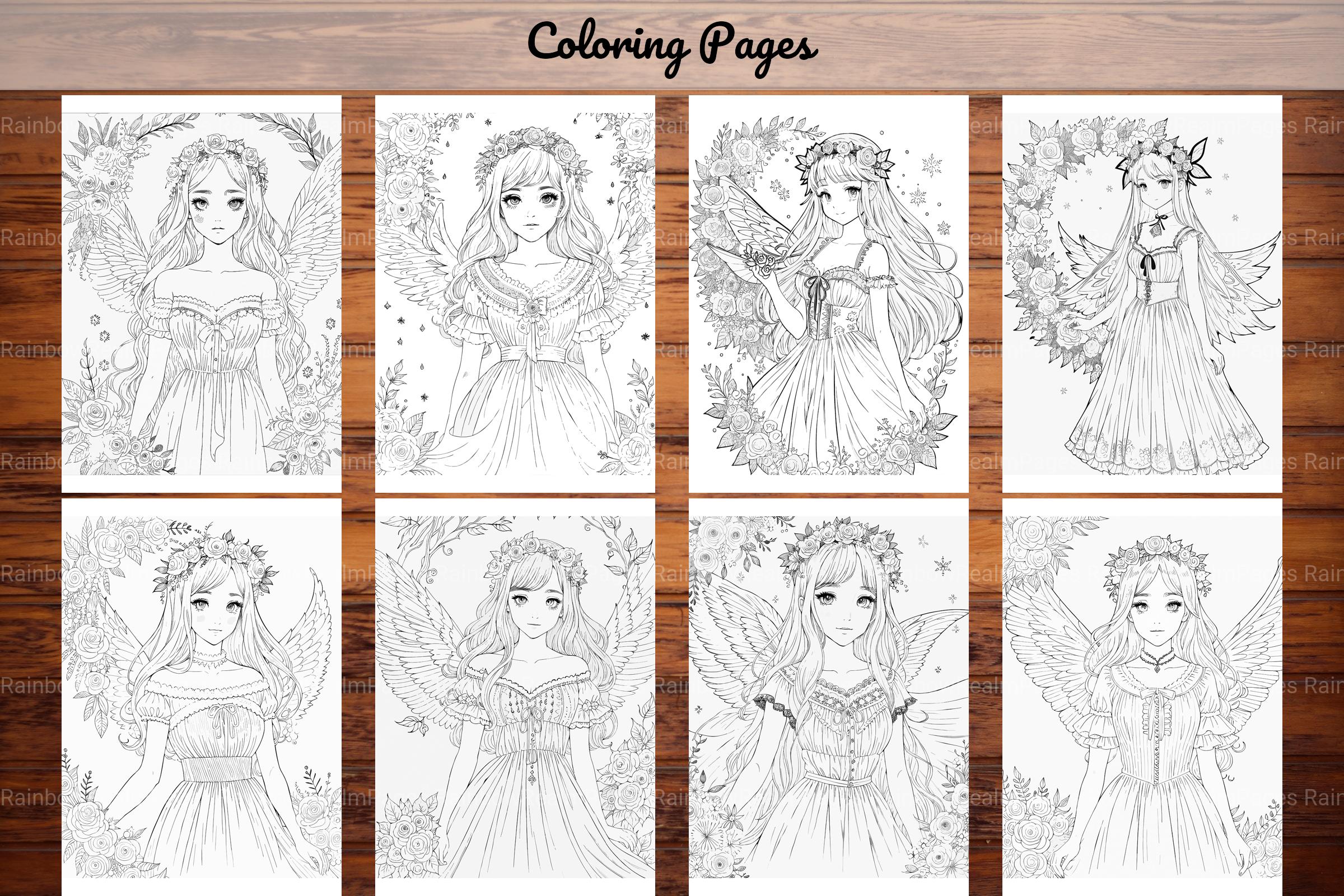Fairy and Flowers Coloring Pages - CraftNest - Digital Crafting and Art
