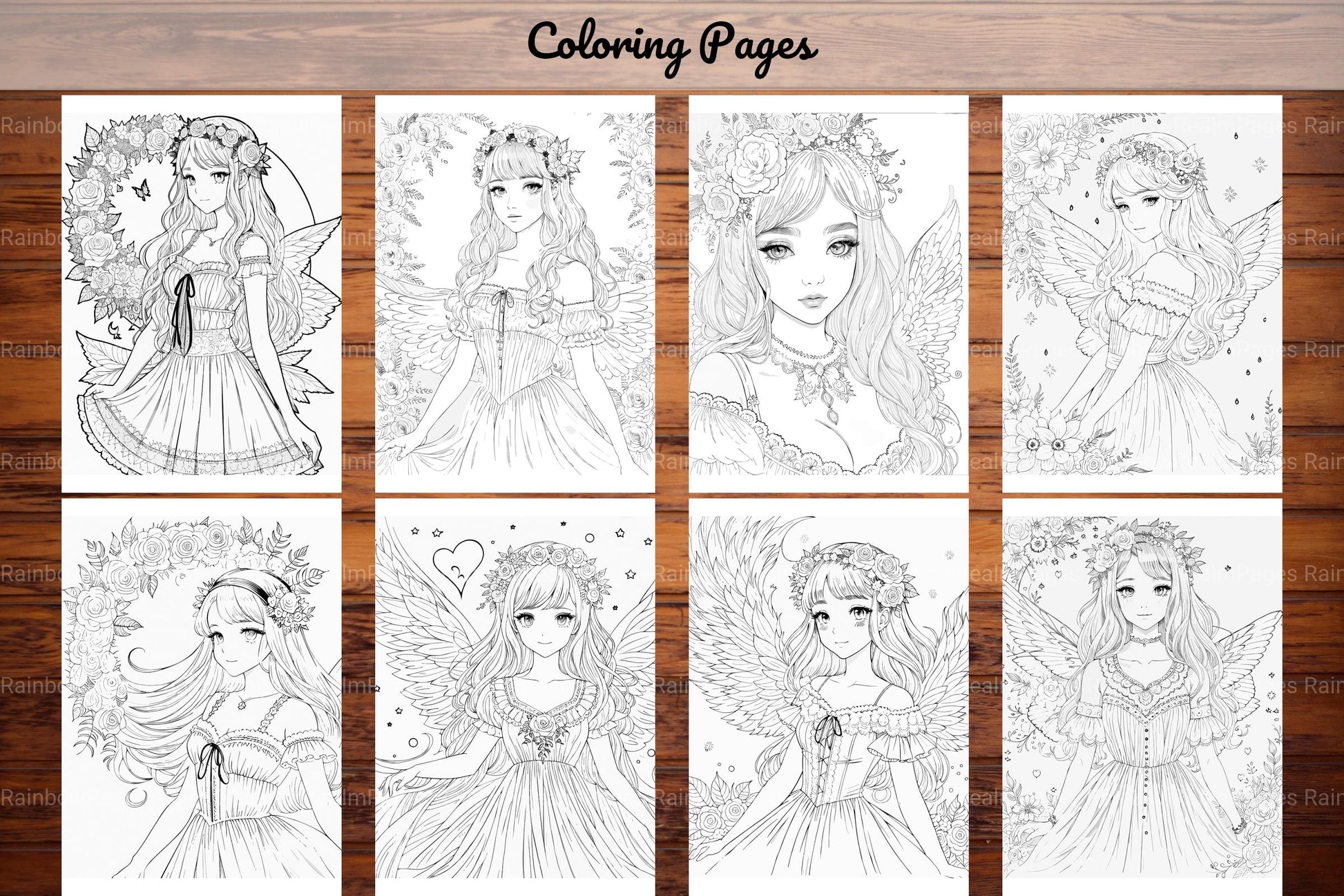 Fairy and Flowers Coloring Pages - CraftNest - Digital Crafting and Art