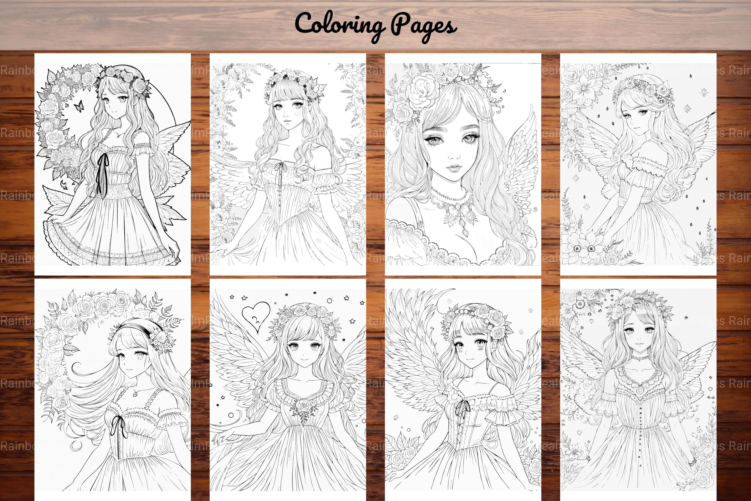 Fairy and Flowers Coloring Pages - CraftNest - Digital Crafting and Art