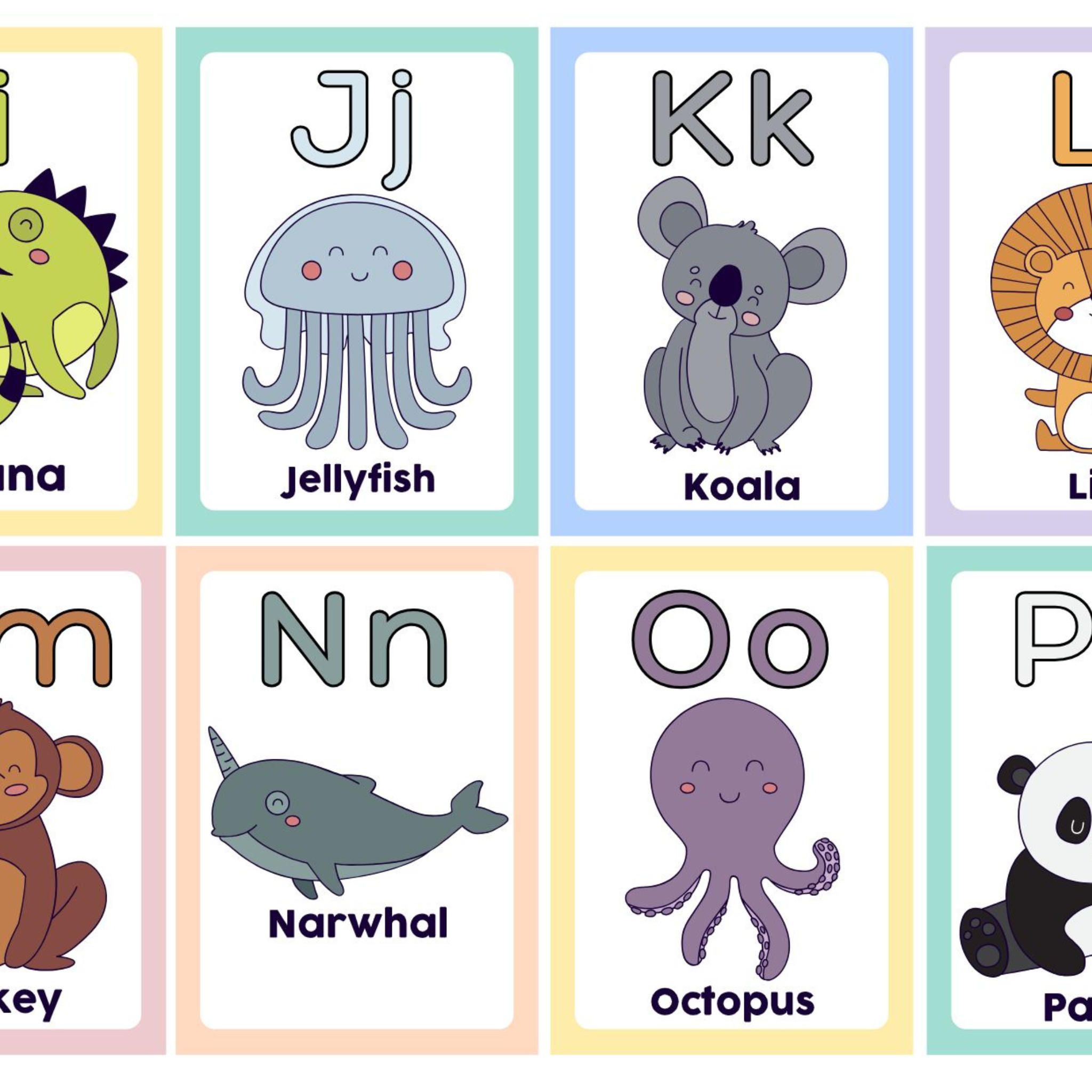 Animal Alphabet Flashcards for Kids