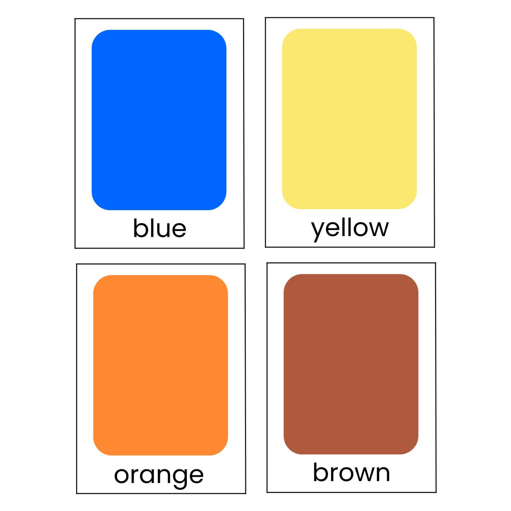 Basic Color Flashcards for Kids