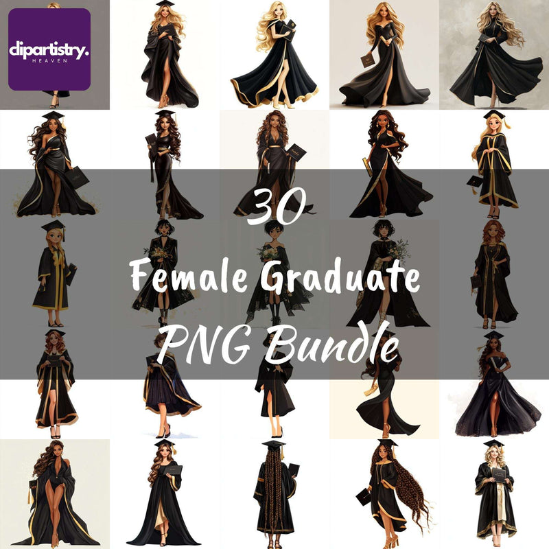 Female Graduate Students Clipart - CraftNest - Digital Crafting and Art