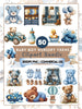 Blue Boy Babyparty Floral Clipart