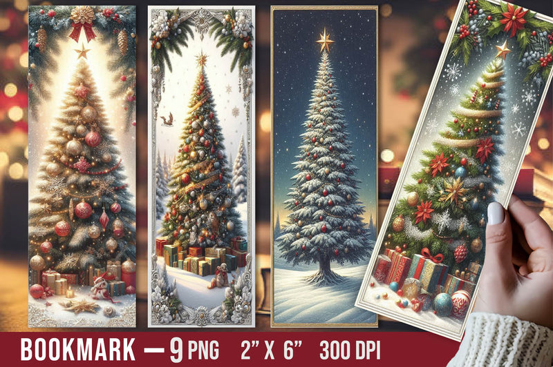 Christmas Tree Printable Bookmarks - CraftNest - Digital Crafting and Art