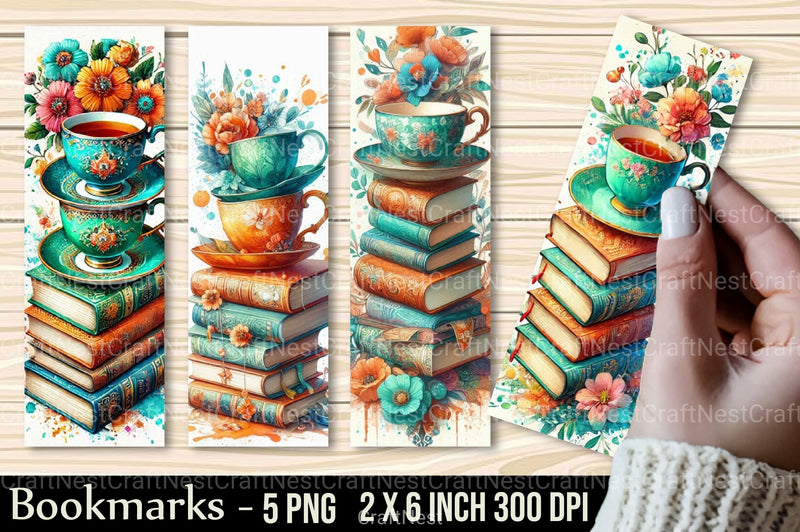 Flowers Butterfly Books Tea Bookmark Junk Journal - CraftNest - Digital Crafting and Art