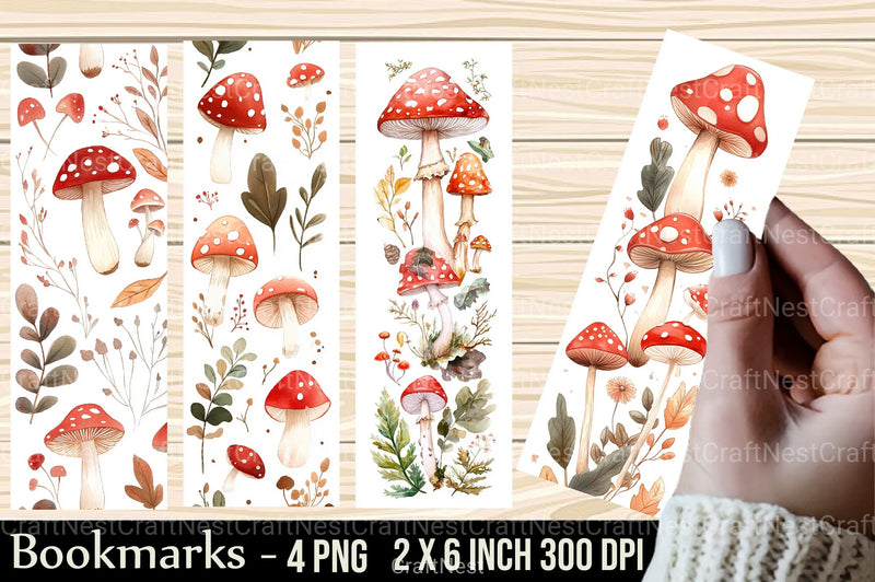 Mushroom Pattern Bookmark Junk Journal - CraftNest - Digital Crafting and Art