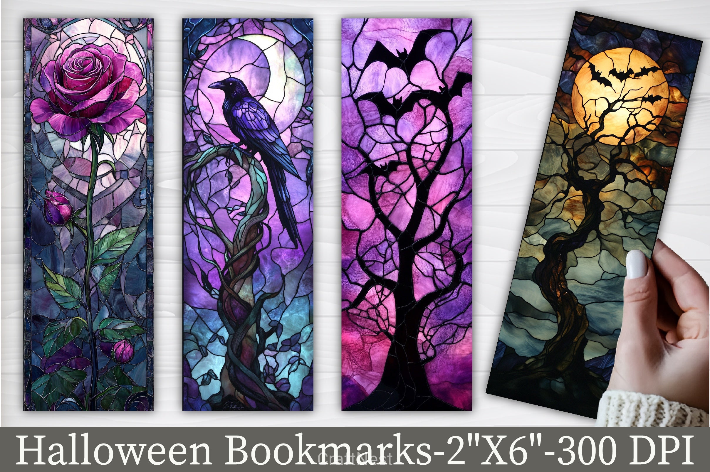 Gothic Stained Glass Bookmark Journal - CraftNest - Digital Crafting and Art