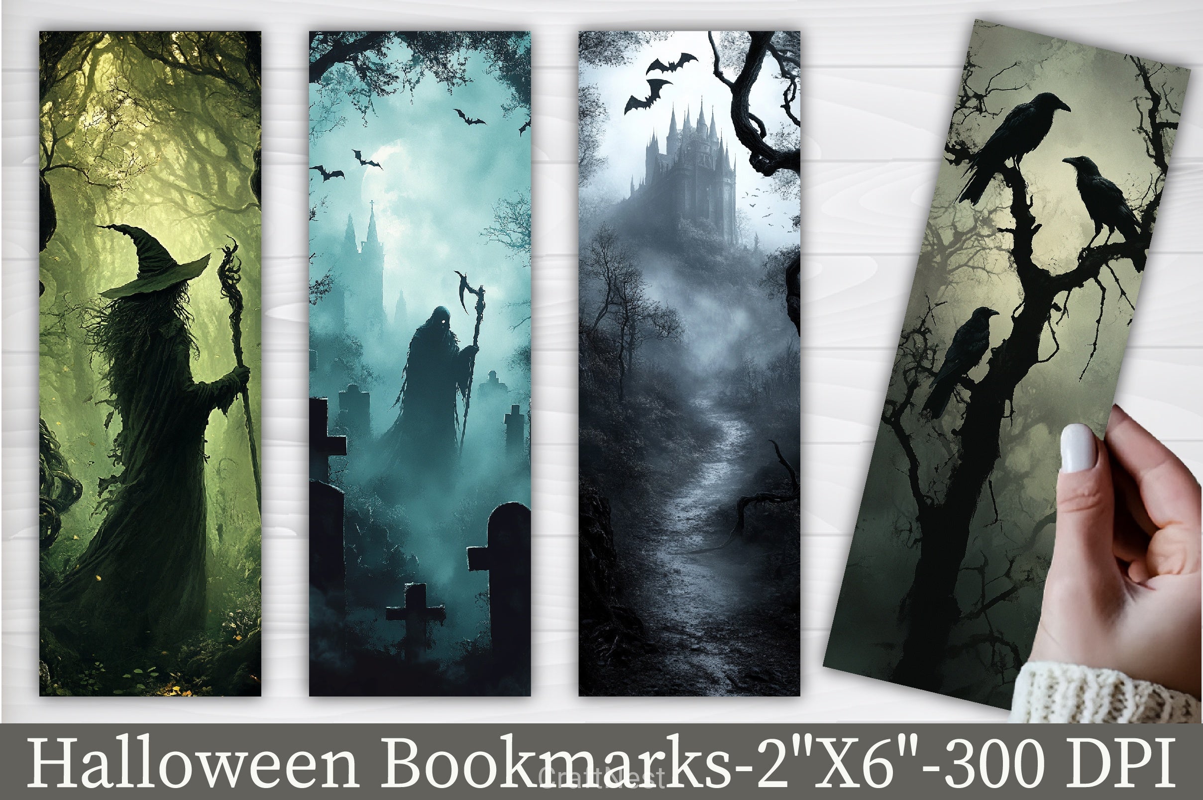 Gothic Witch Bookmarks Journal - CraftNest - Digital Crafting and Art