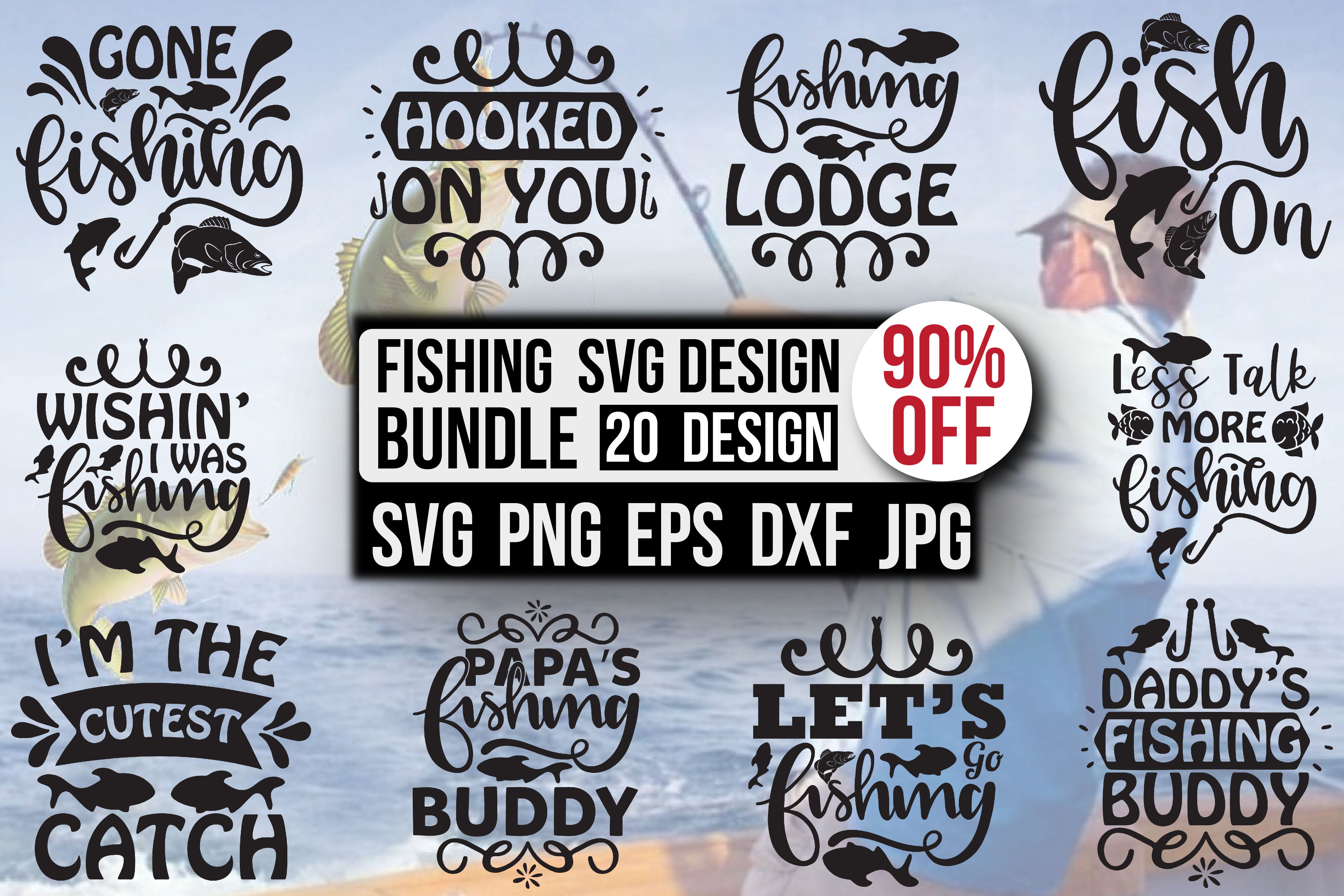 Fishing SVG Bundle 7 - CraftNest - Digital Crafting and Art