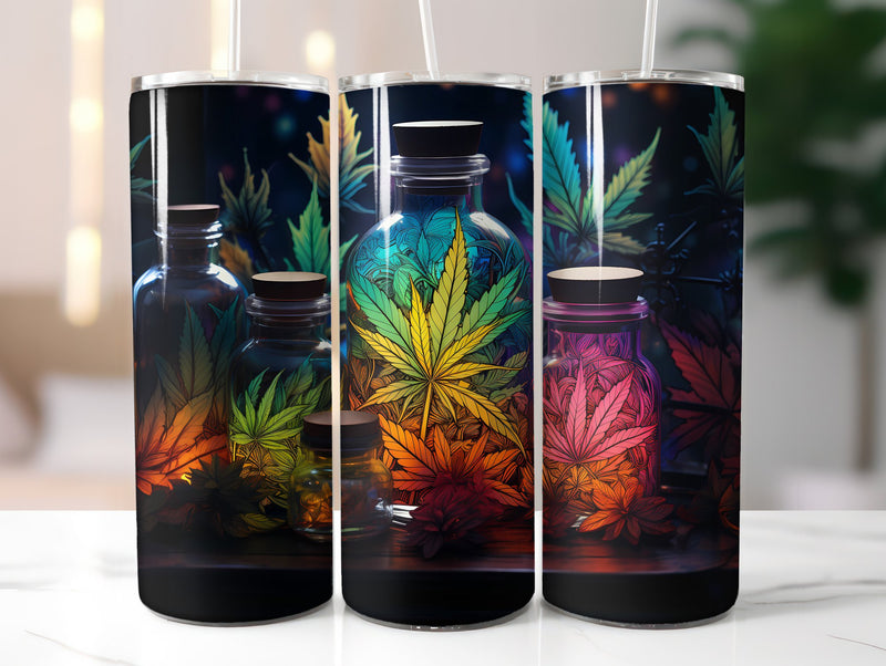Cannabis Essential Oil Bottles Tumbler Wrap - CraftNest