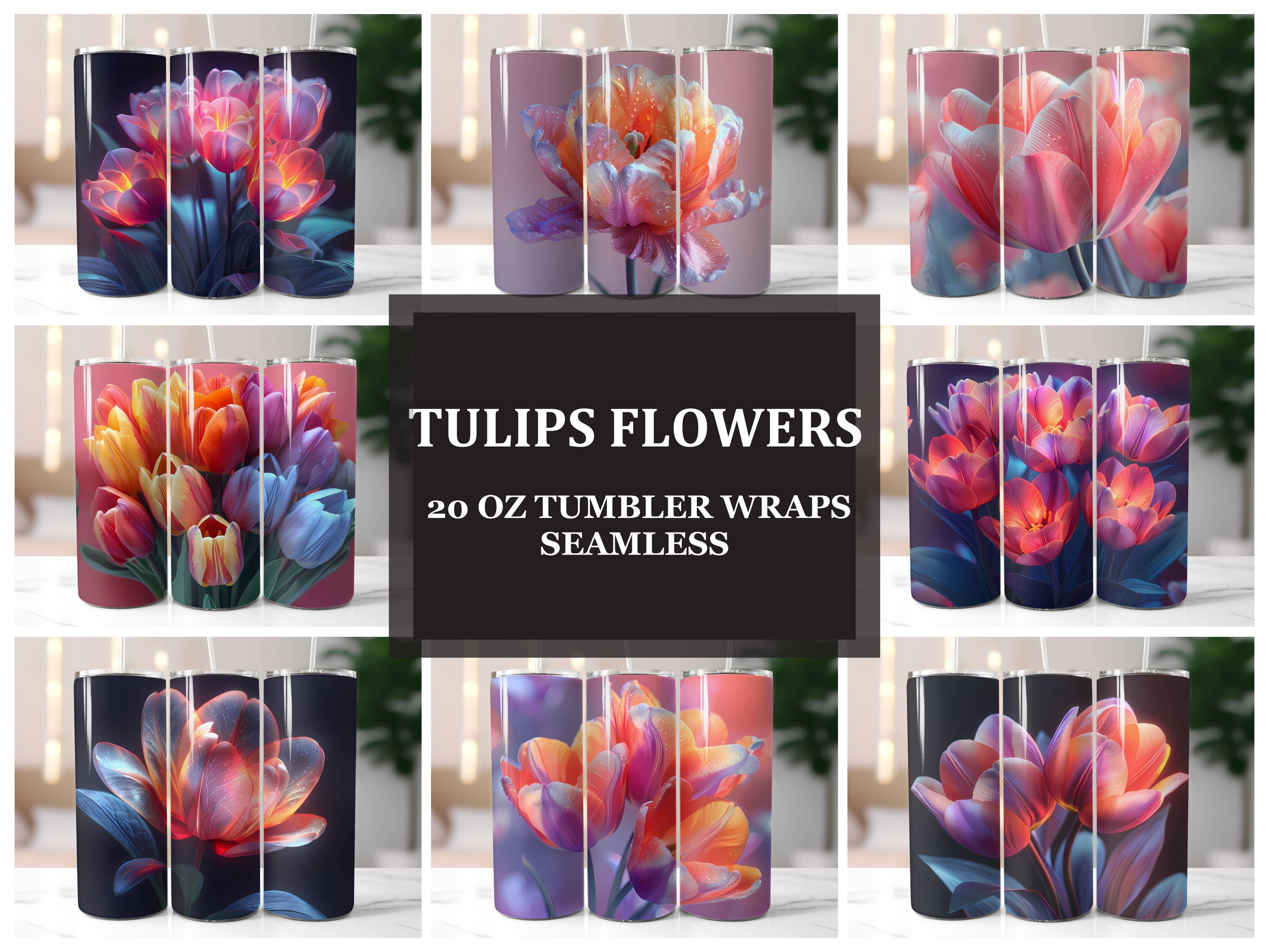 Tulips Flowers Tumbler Wrap - CraftNest - Digital Crafting and Art