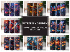 Butterfly Gardens 1 Tumbler Wrap - CraftNest - Digital Crafting and Art