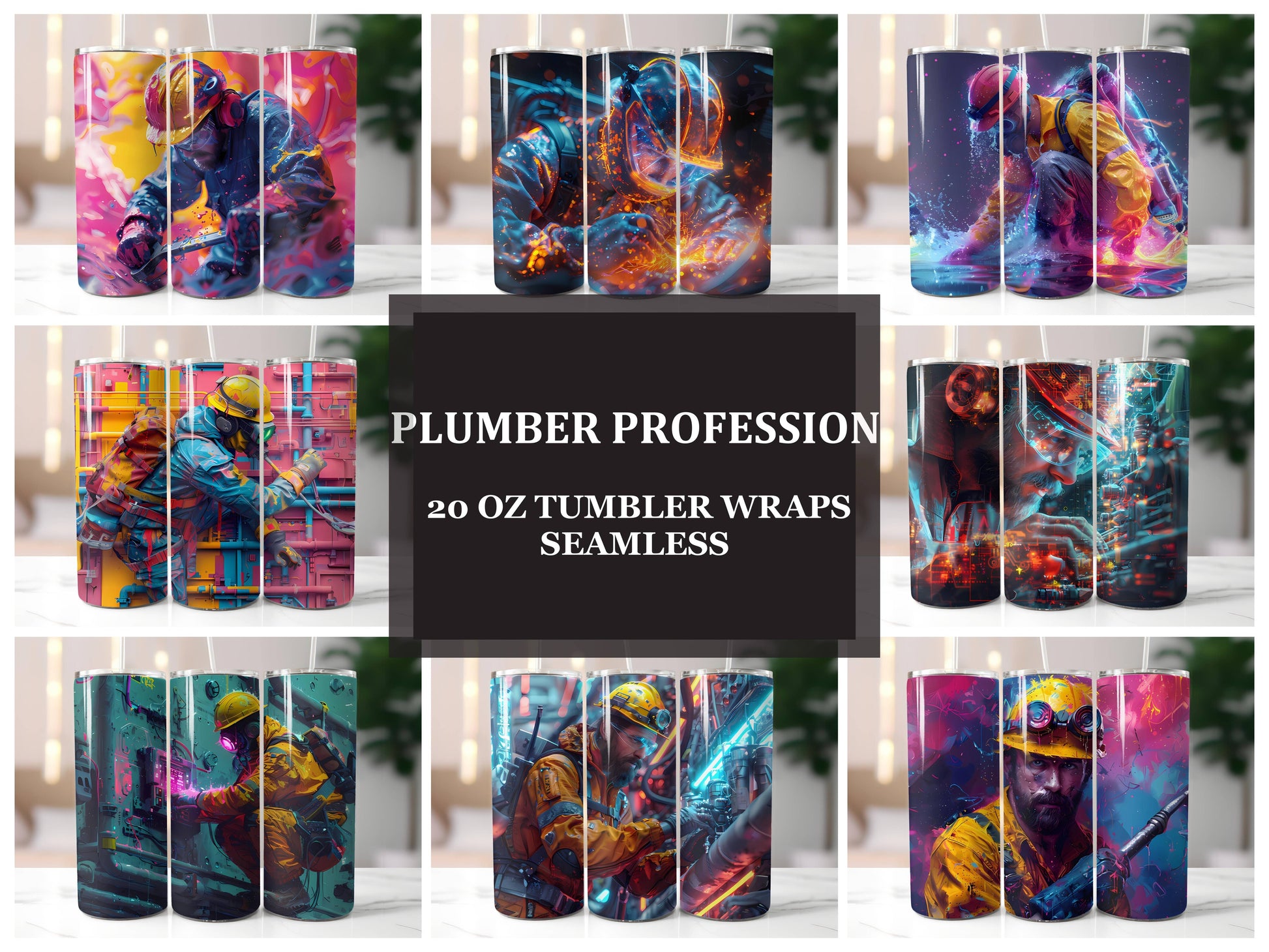 Plumber Profession 4 Tumbler Wrap - CraftNest - Digital Crafting and Art