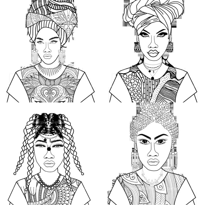 African American Women Coloring Book - CraftNest - Digital Crafting and Art