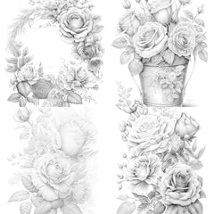 Rose Flower Coloring Book - CraftNest - Digital Crafting and Art