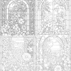 Stained Glass Garden Coloring Book - CraftNest - Digital Crafting and Art