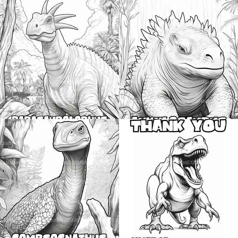 Kids Dinosaur Coloring Book - CraftNest - Digital Crafting and Art
