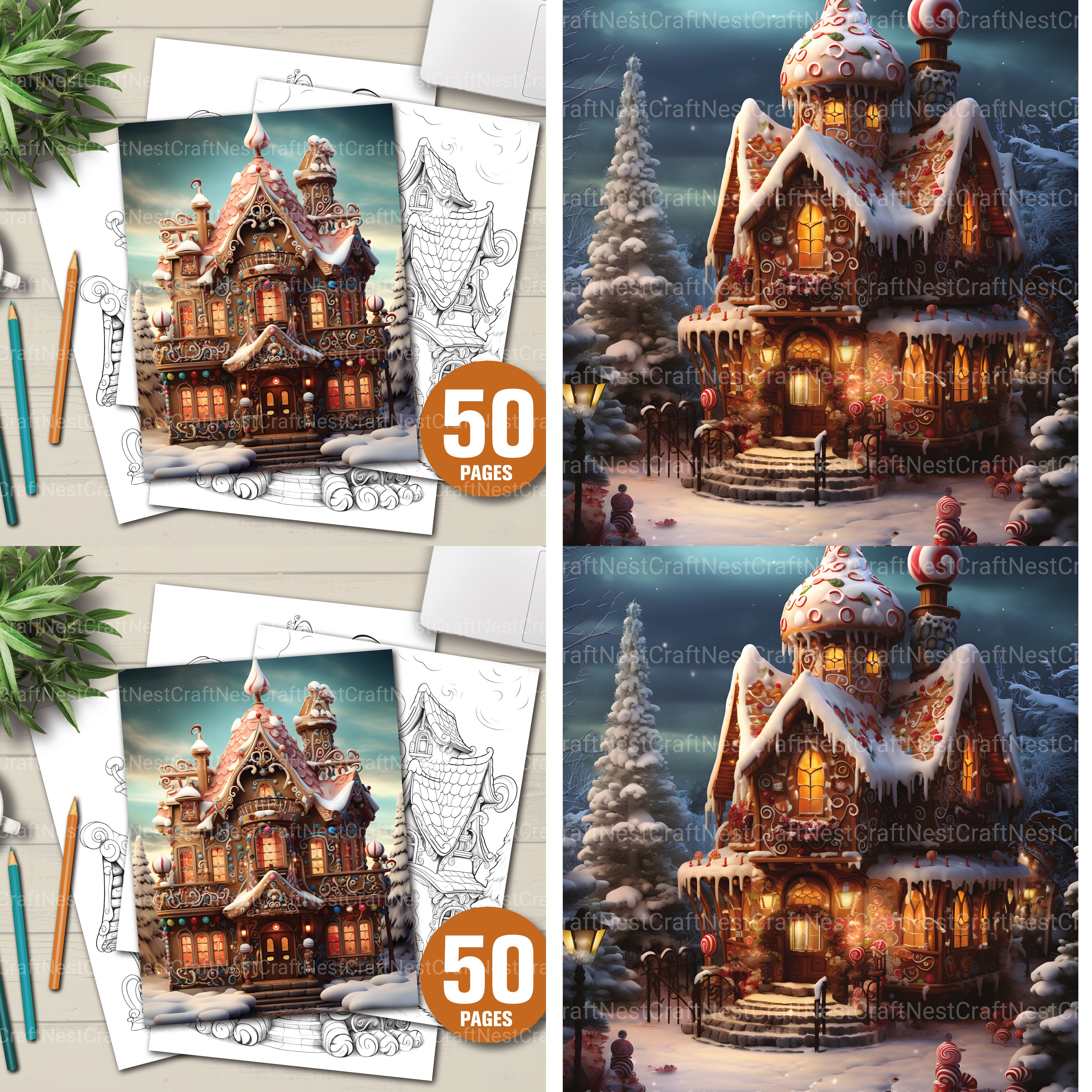 Gingerbread House Coloring Book