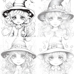 Cute Witch Coloring Book - CraftNest - Digital Crafting and Art