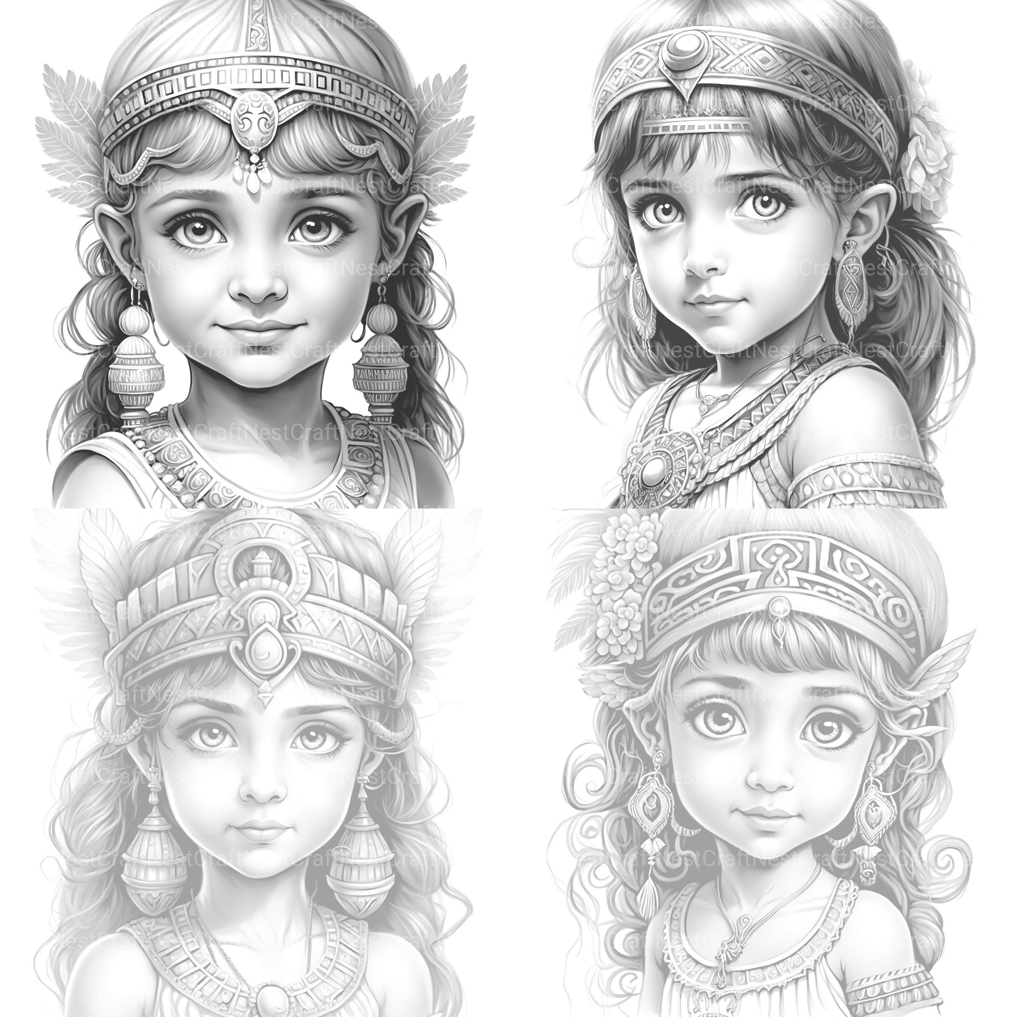 Cute Egyptian Girl Coloring Book - CraftNest - Digital Crafting and Art