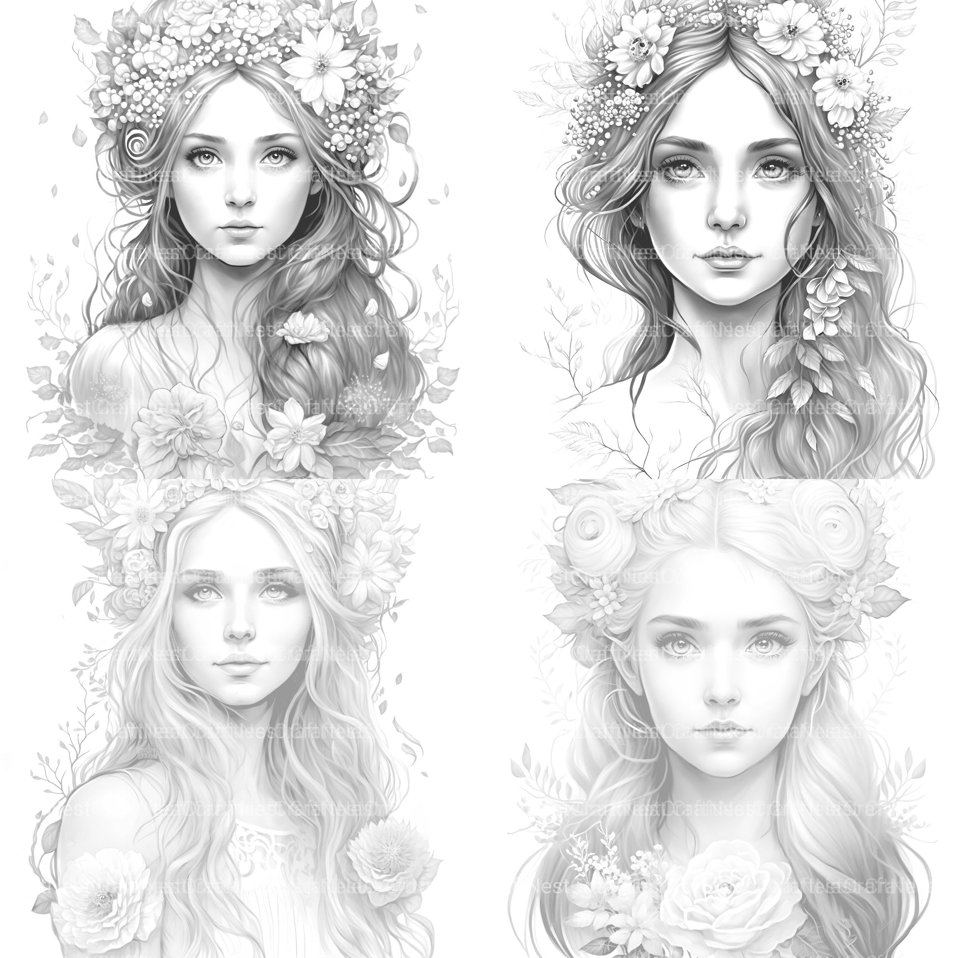 Forest Fairy Girl Coloring Book - CraftNest - Digital Crafting and Art