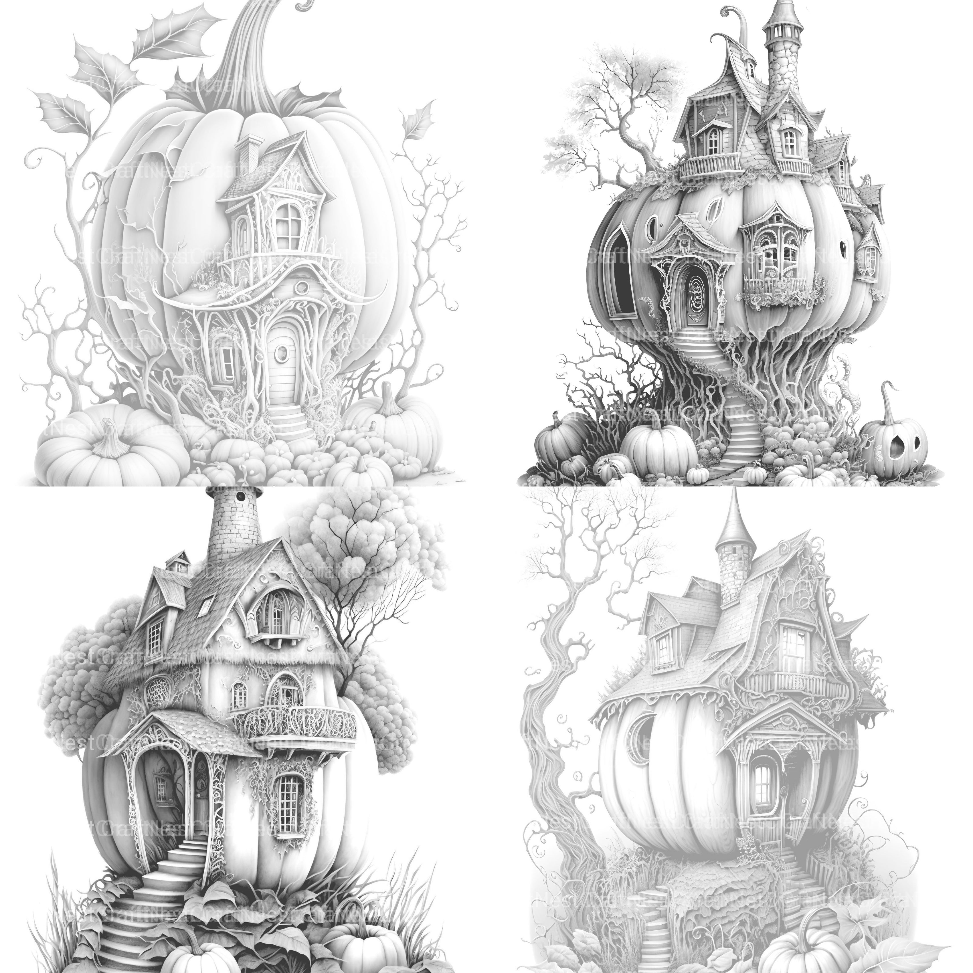 Pumpkin Fairy House Coloring Book - CraftNest - Digital Crafting and Art