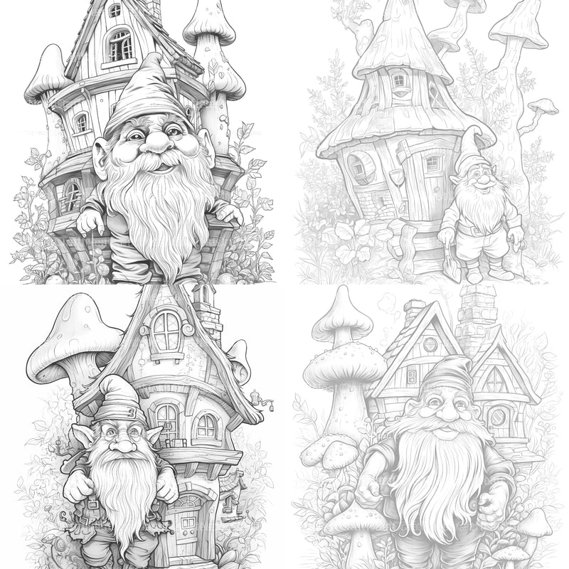 Gnome Coloring Book 2 - CraftNest - Digital Crafting and Art