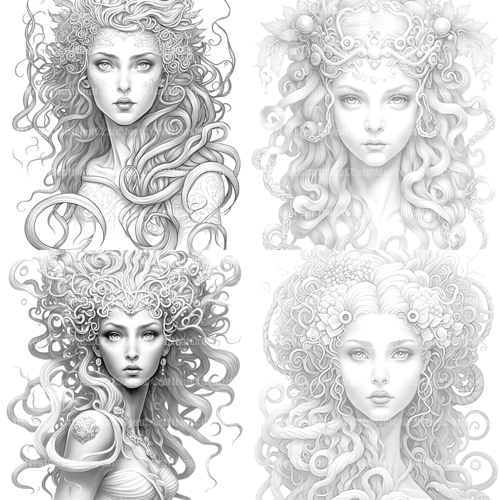 Medusa Coloring Book - CraftNest - Digital Crafting and Art