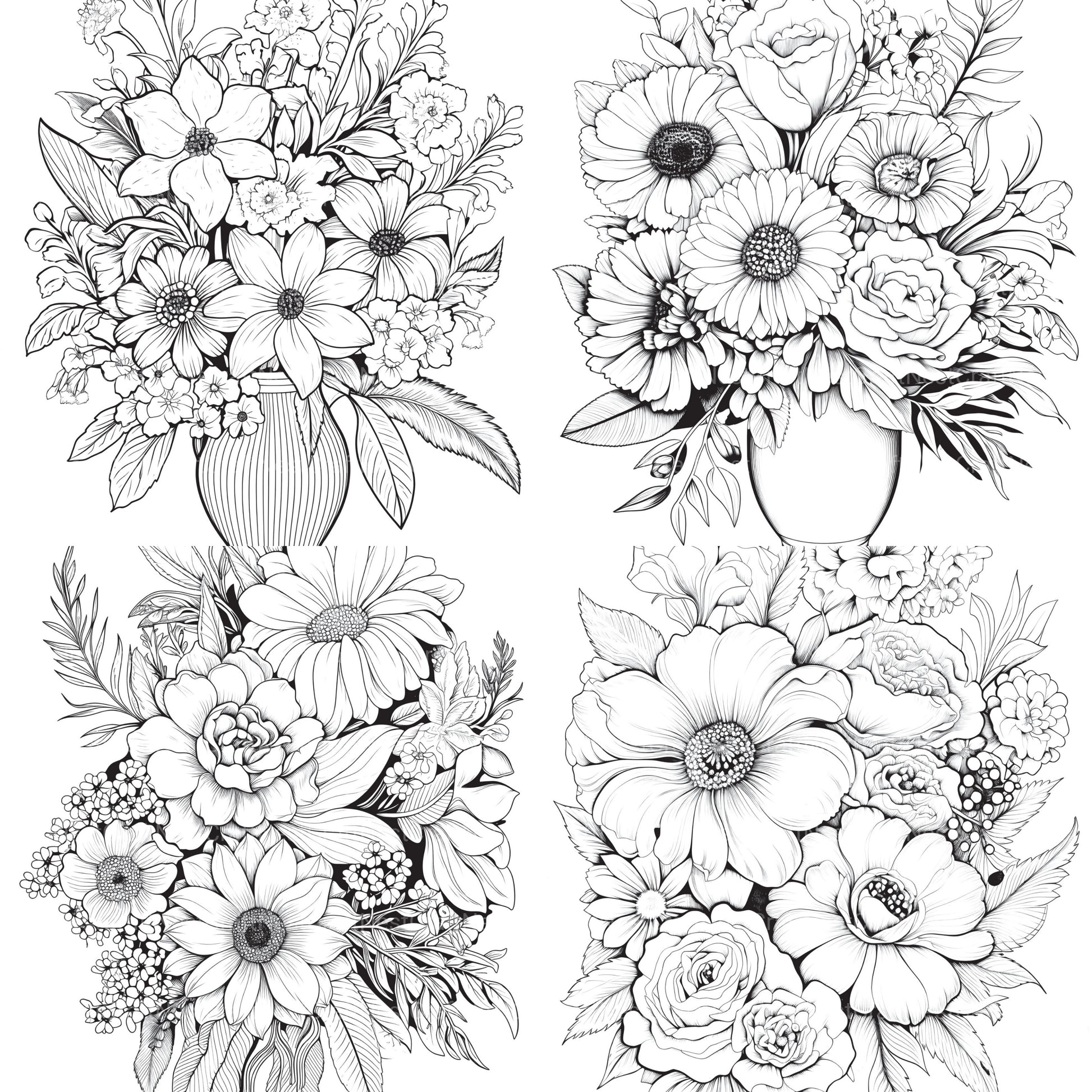 Flower Coloring Book 2 - CraftNest - Digital Crafting and Art