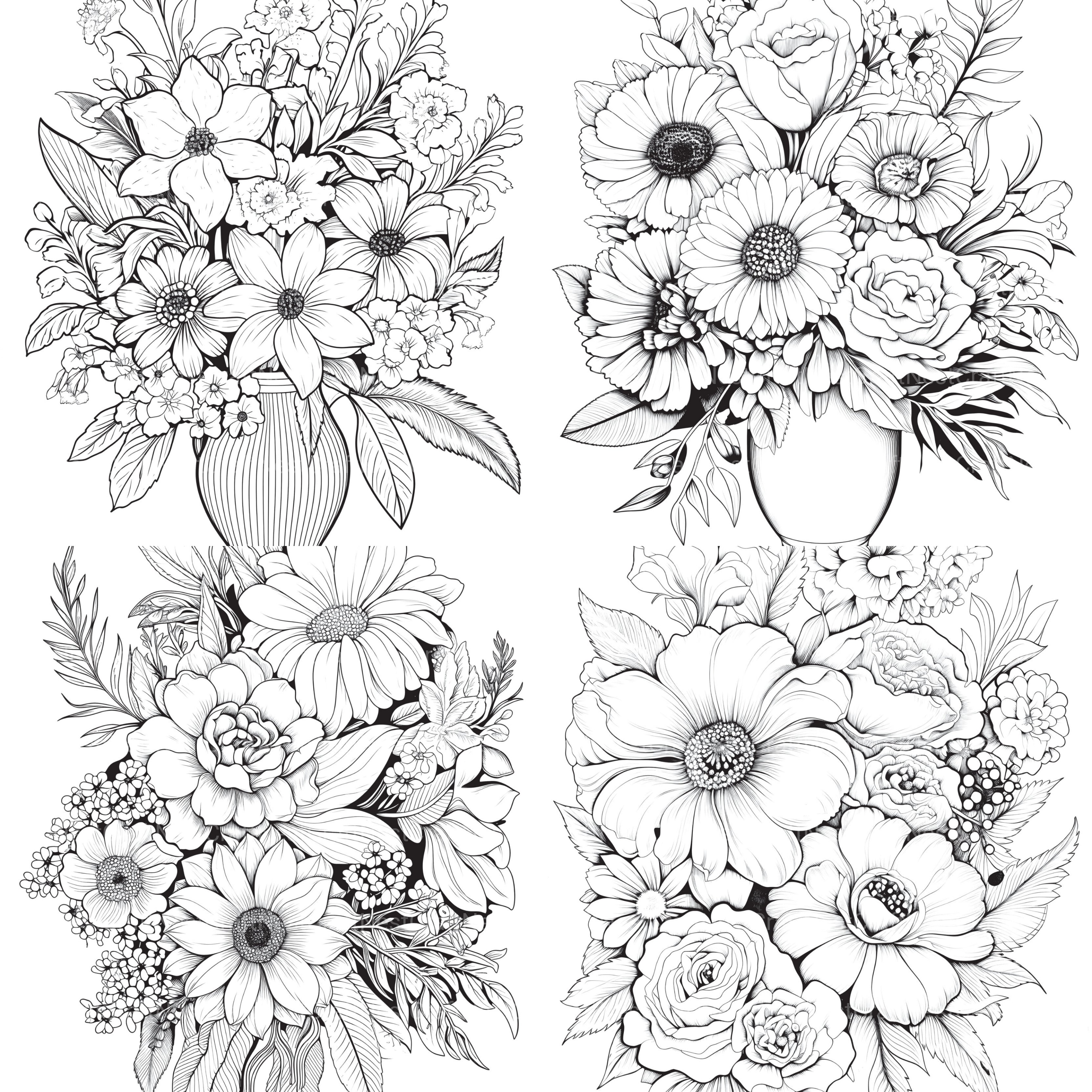 Flower Coloring Book 2 - CraftNest - Digital Crafting and Art