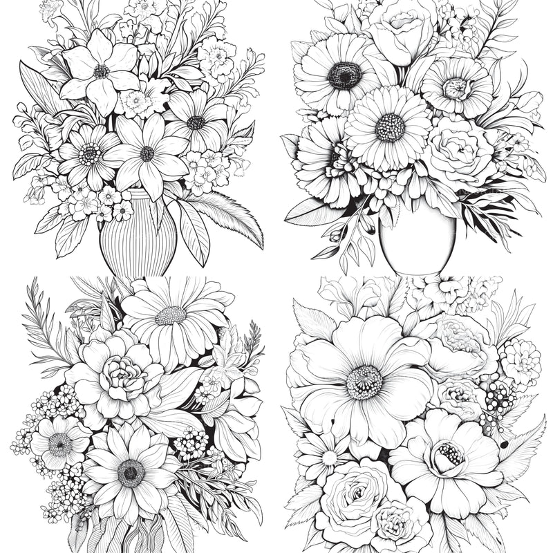 Flower Coloring Book 2 - CraftNest - Digital Crafting and Art