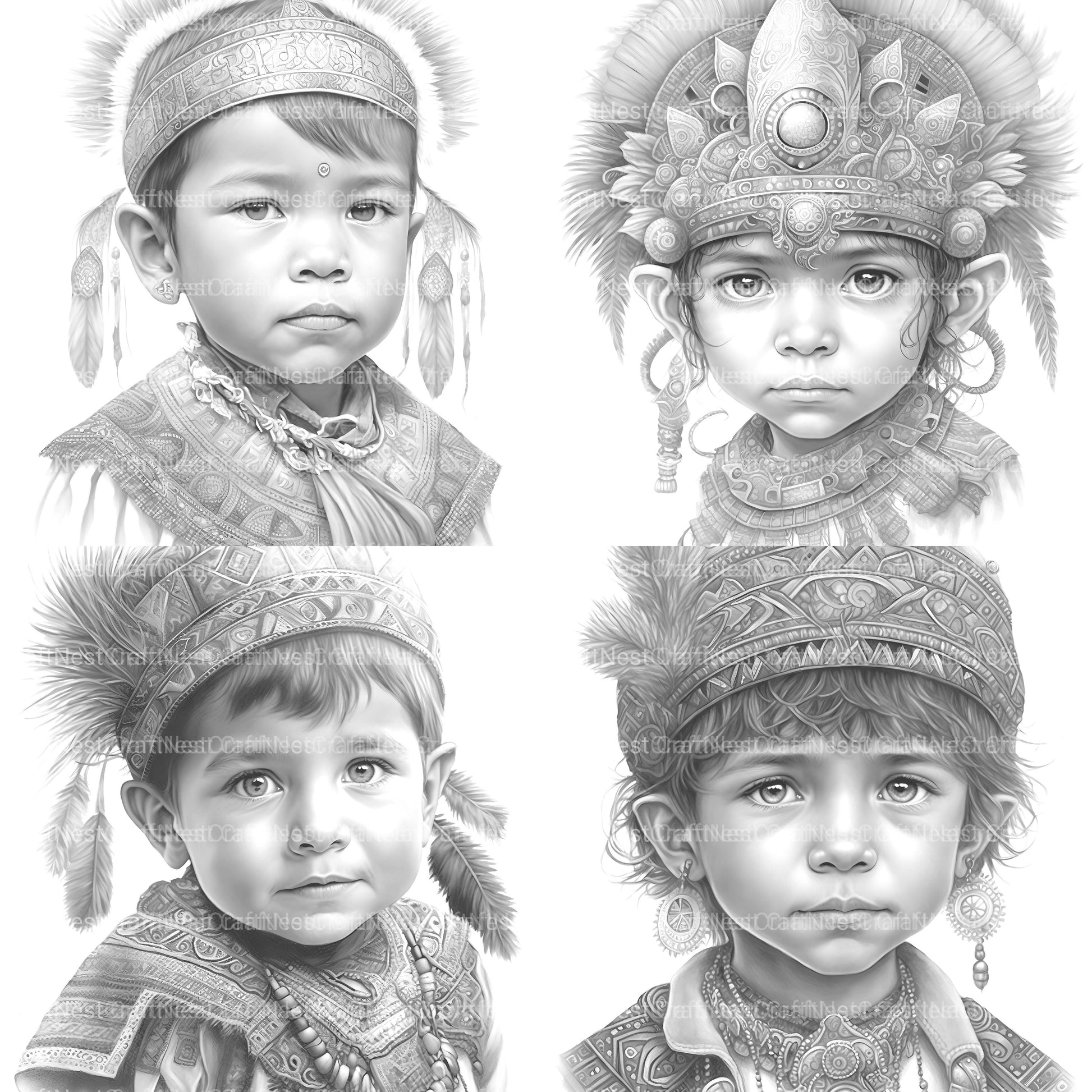 Inca Girl Coloring Book - CraftNest - Digital Crafting and Art
