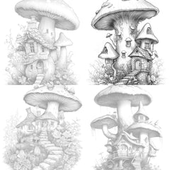 Mushroom House Coloring Book - CraftNest - Digital Crafting and Art