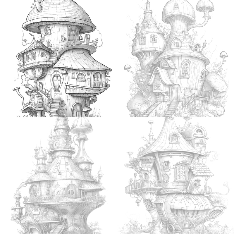 Futuristic Fairy House Coloring Book - CraftNest - Digital Crafting and Art