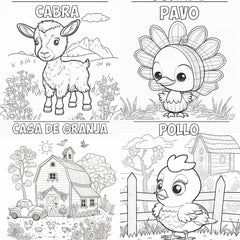 Barnyard Animals Learning Coloring Book - CraftNest - Digital Crafting and Art