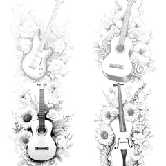 Flower Instrument Coloring Book - CraftNest - Digital Crafting and Art
