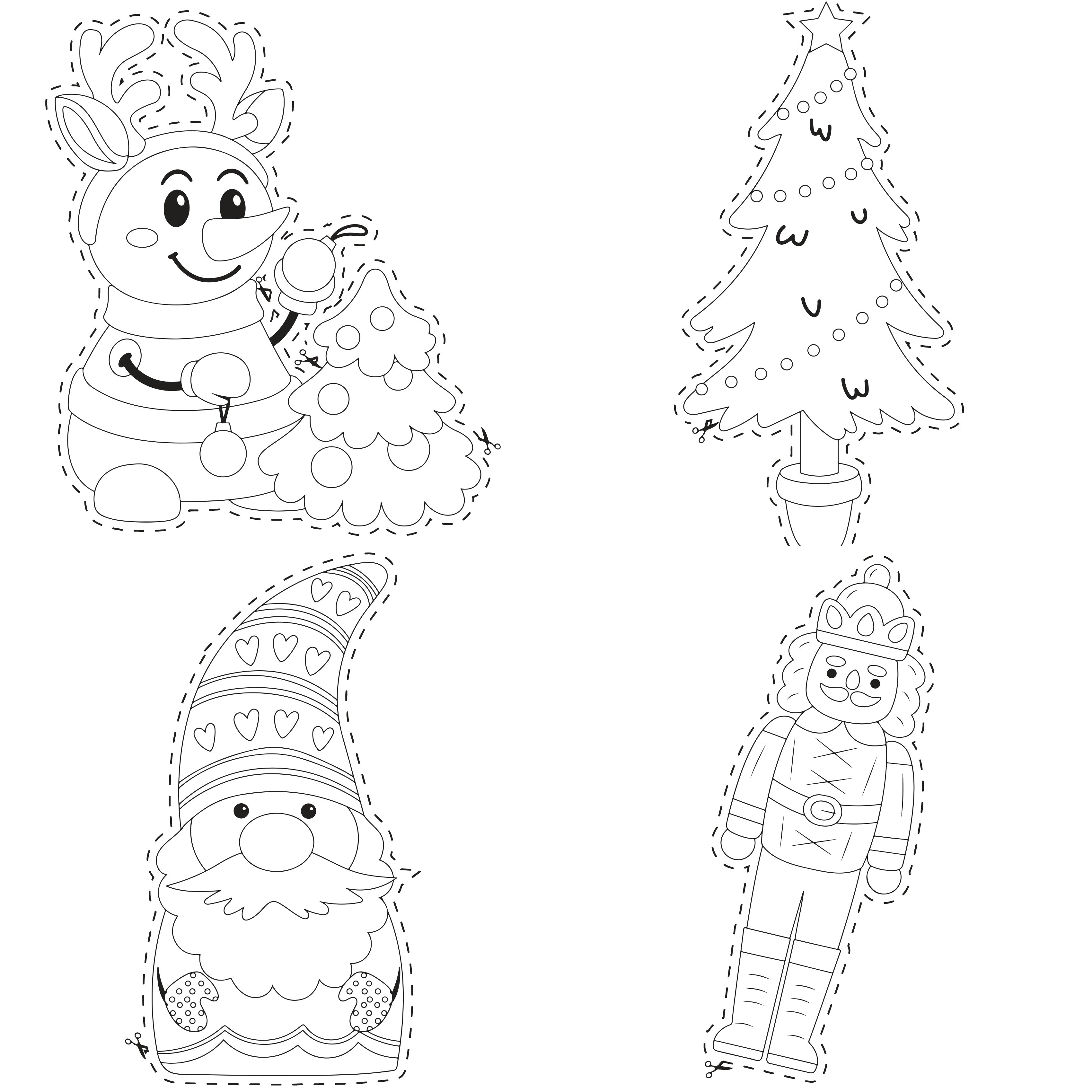 Kids Christmas Scissor Skill Coloring Book 2