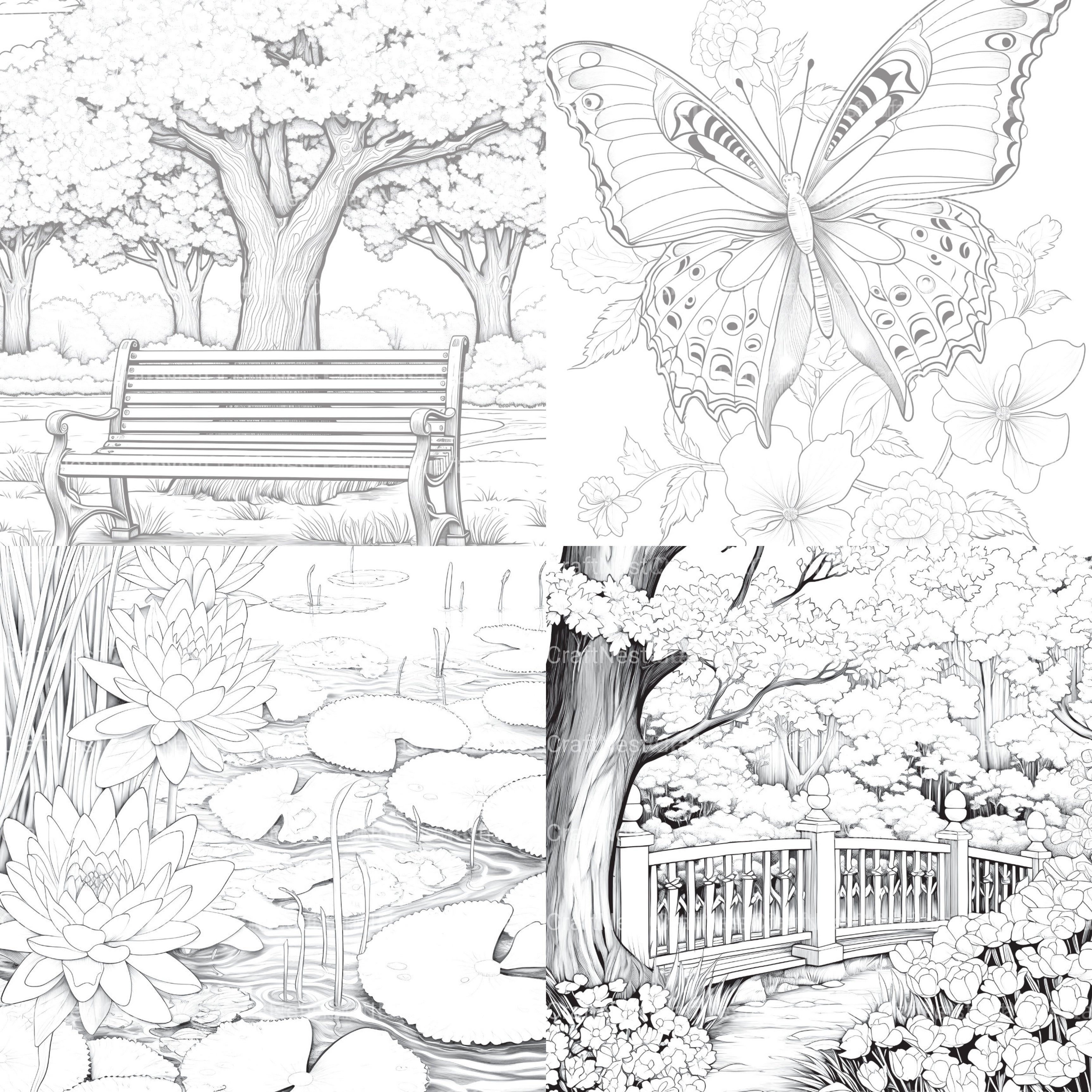 Springtime Garden Coloring Book - CraftNest - Digital Crafting and Art