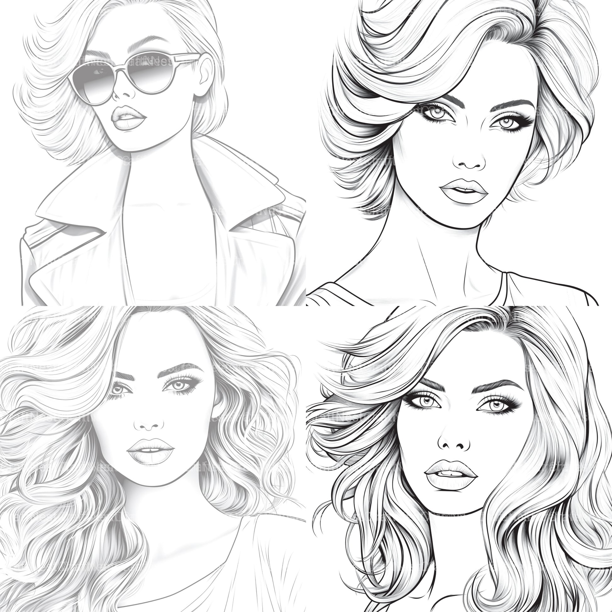 Beautiful Women Coloring Book - CraftNest - Digital Crafting and Art