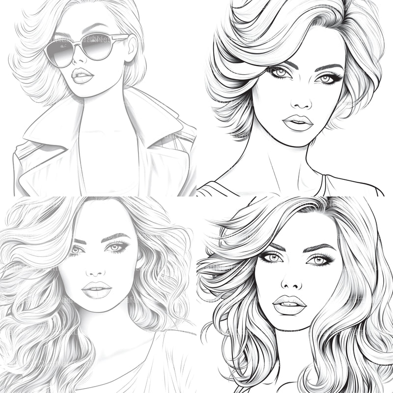 Beautiful Women Coloring Book - CraftNest - Digital Crafting and Art