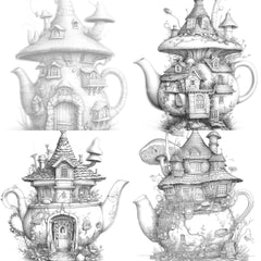 Teapot Fairy House Coloring Book - CraftNest - Digital Crafting and Art