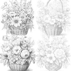 Flower Basket Coloring Book - CraftNest - Digital Crafting and Art
