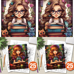 Bookworm Fairies Coloring Book - CraftNest - Digital Crafting and Art