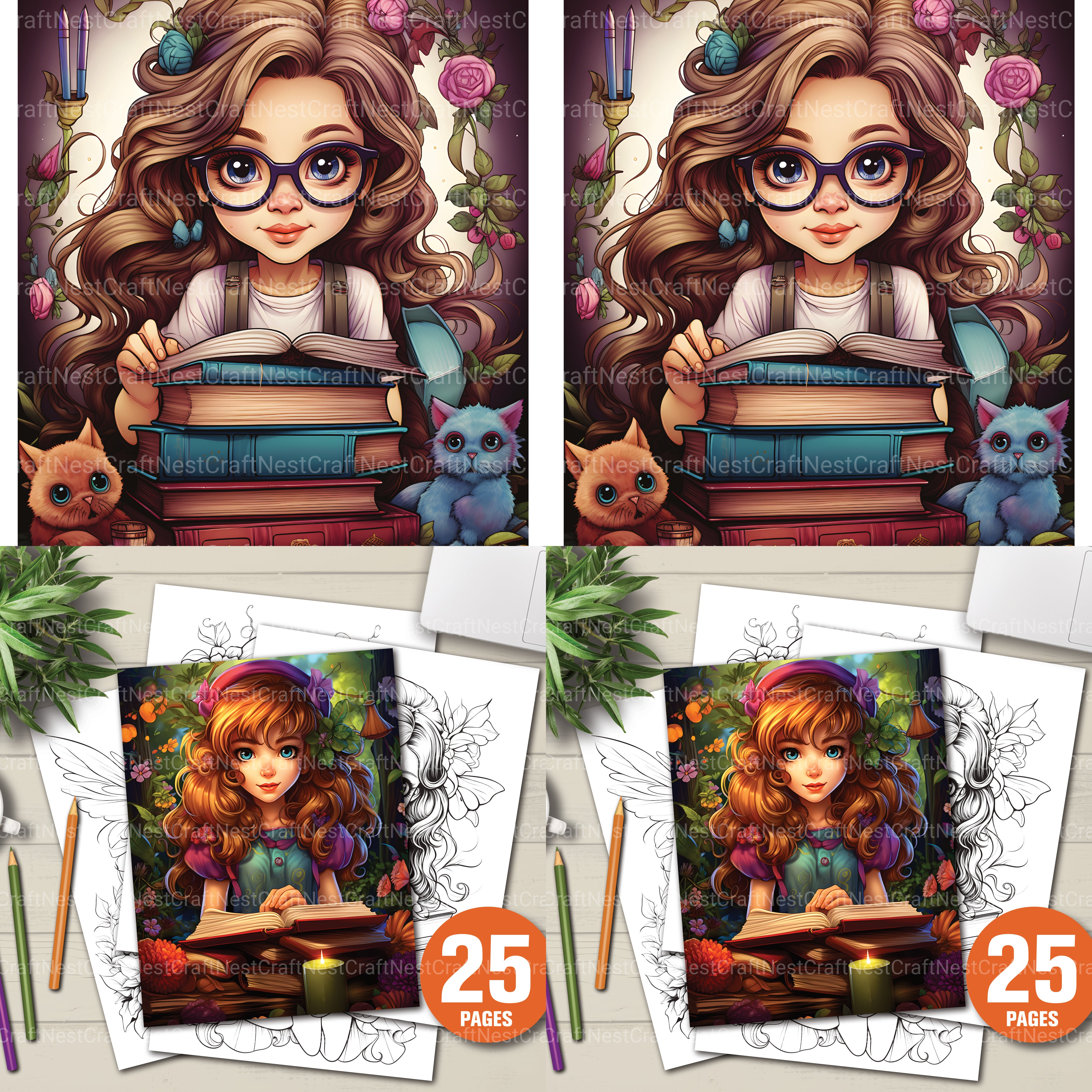 Bookworm Fairies Coloring Book