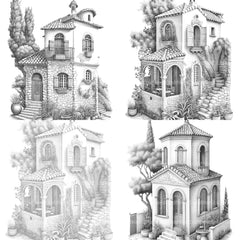 Mediterranean Tiny House Coloring Book - CraftNest - Digital Crafting and Art