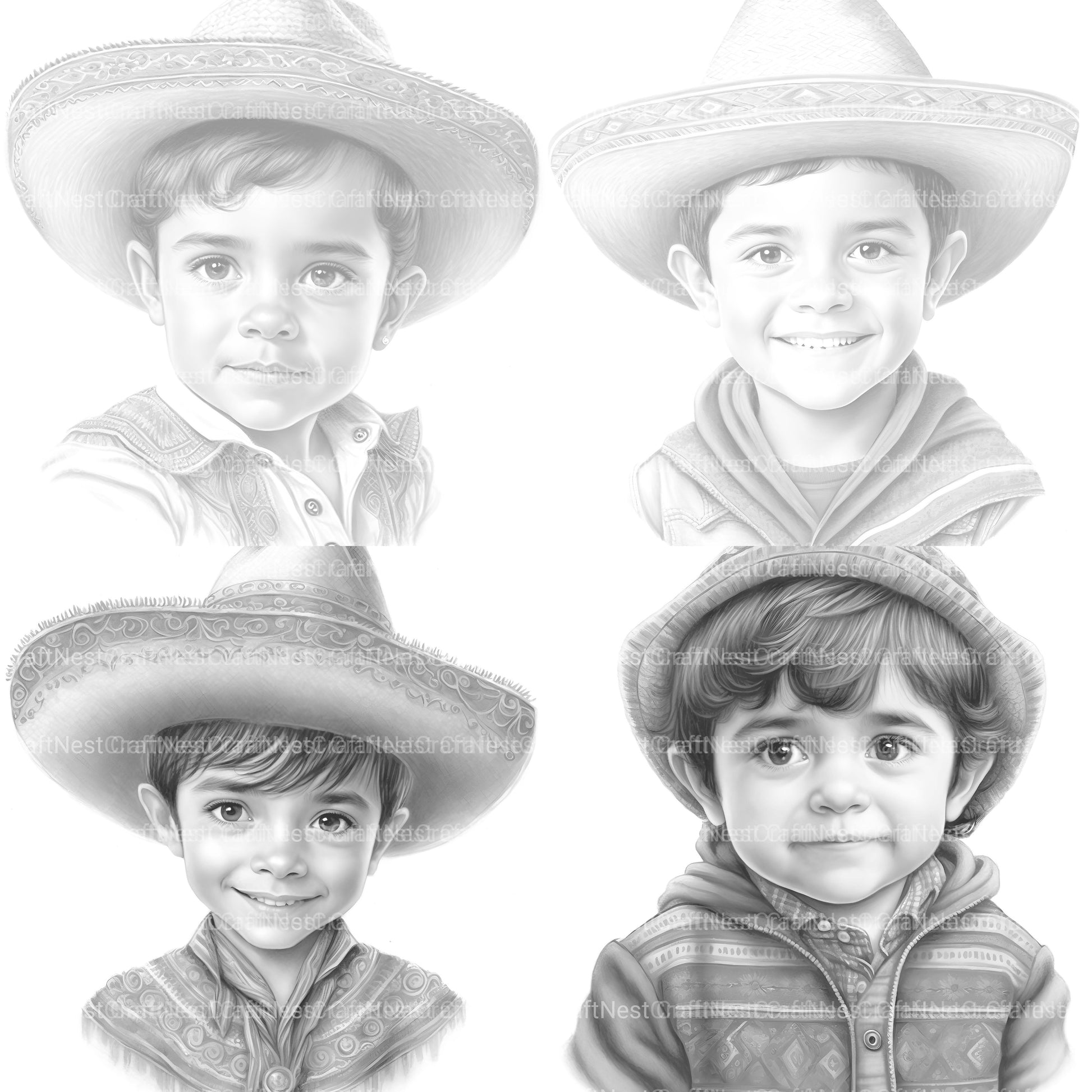 Cute Mexican Boy Coloring Book - CraftNest - Digital Crafting and Art