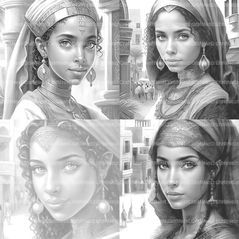 Egyptian Woman Coloring Book - CraftNest - Digital Crafting and Art