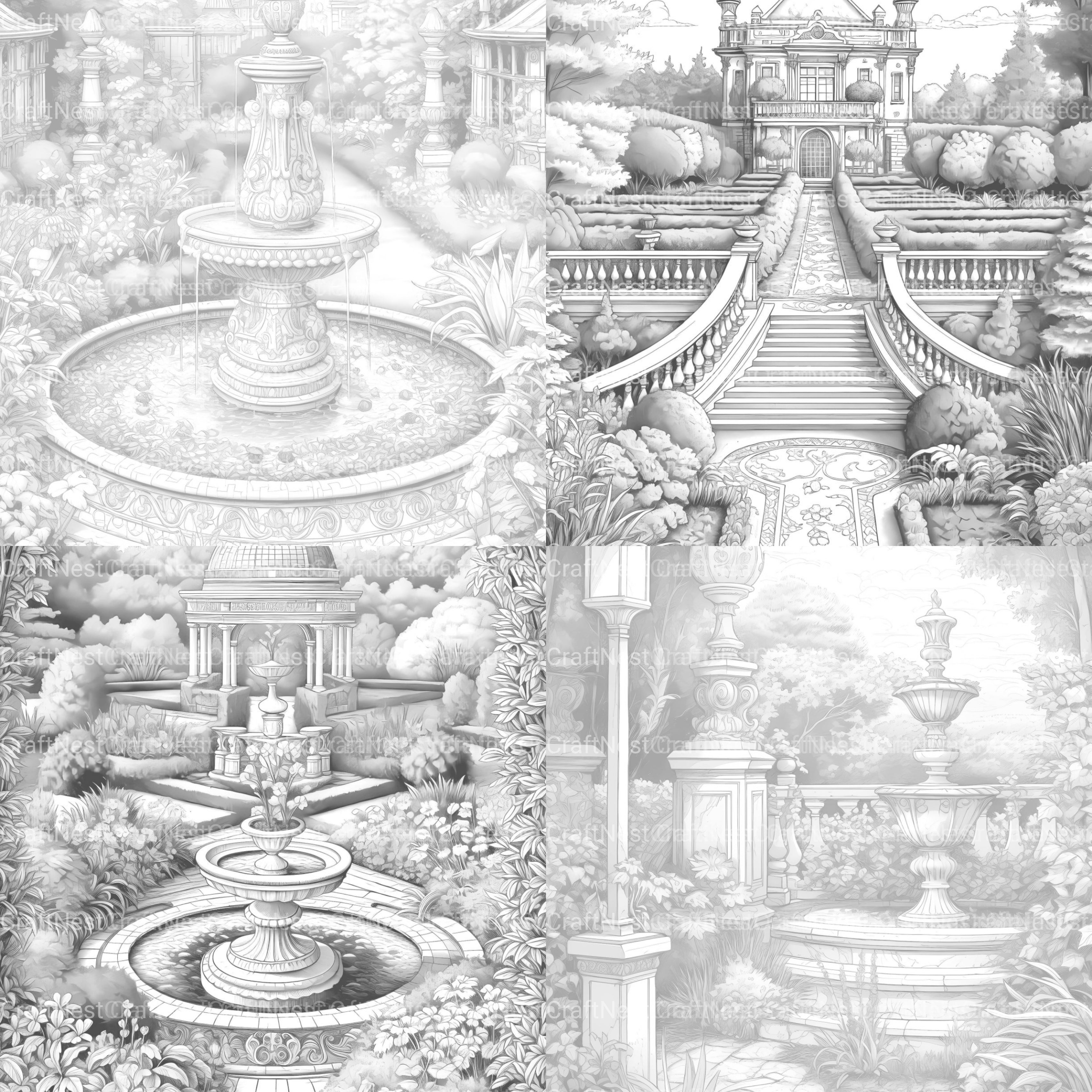Formal Garden Coloring Book - CraftNest - Digital Crafting and Art