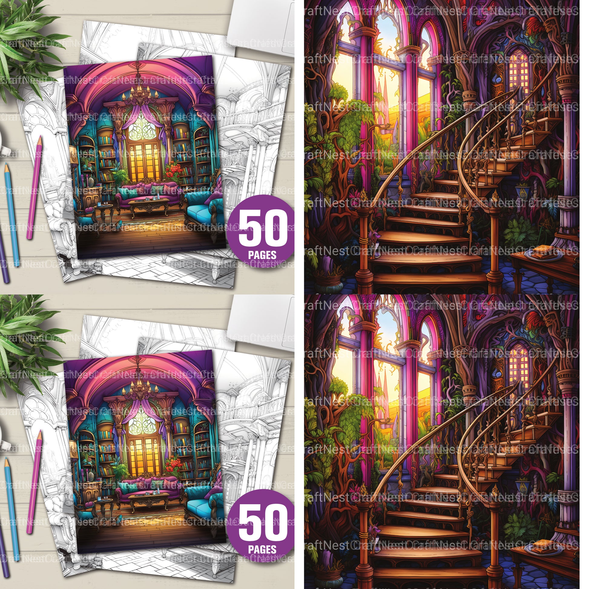 Interior Design Coloring Book - CraftNest - Digital Crafting and Art